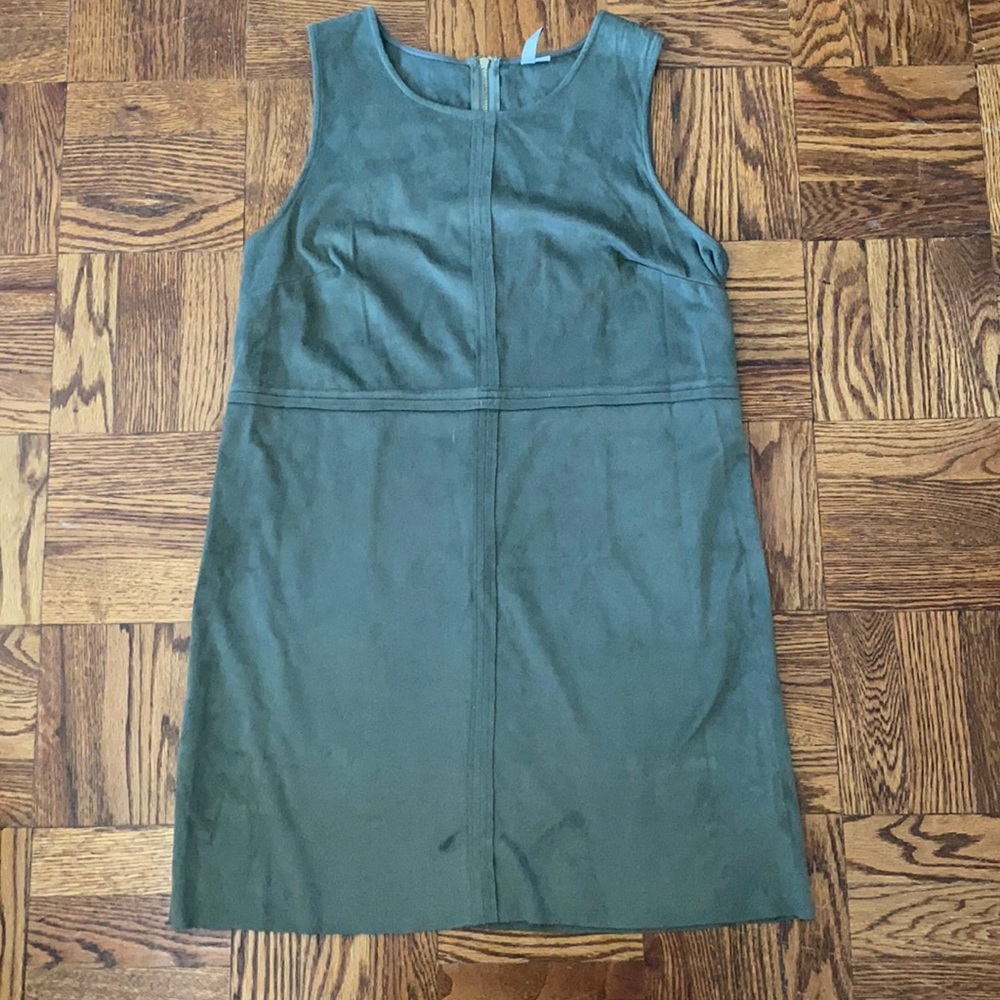 Kensie Green Faux Suede Dress | Size M | Sleeveless | 33"